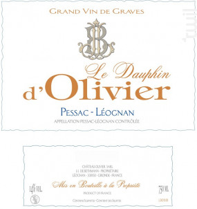Le Dauphin d'Olivier - Château Olivier - 2020 - Rouge