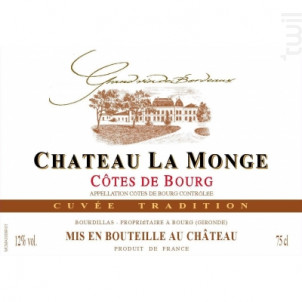 Château La Monge Cuvée Tradition - Château La Monge - Vignobles Bourdillas - 2010 - Rouge