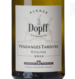 Riesling Vendanges Tardives - Dopff Au Moulin - 2015 - Blanc