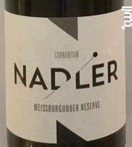 Weissburgunder 2019 Réserve BIO - Domaine Nadler - 2020 - Blanc
