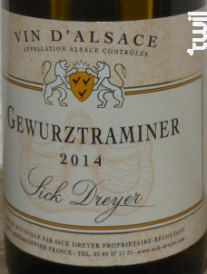 Gewurztraminer - Domaine Sick-Dreyer - 2014 - Blanc