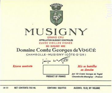 Musigny Grand Cru vieilles vignes - Domaine Comte Georges de Vogüé - 2020 - Rouge