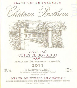 Château Brethous 2011 classique - Château Brethous - 2011 - Rouge
