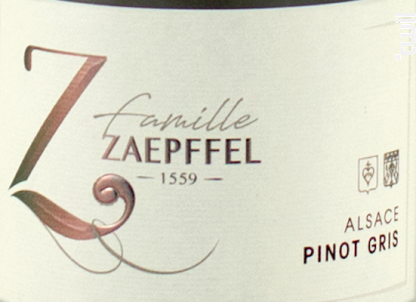 Pinot Gris - Famille Zaepffel - 2020 - Blanc