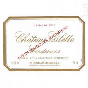 Crème De Tête - Château Gilette - 1937 - Blanc