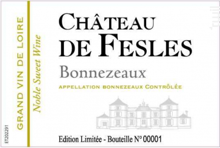 BONNEZEAUX 50 cl - Château de Fesles - 1998 - Blanc