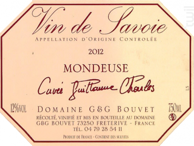 Mondeuse Guillaume-Charles - Domaine G&G Bouvet - 2013 - Rouge
