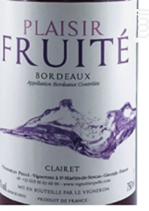 Plaisir Fruité Clairet - Vignobles Pellé • Château de Jayle - 2020 - Rosé