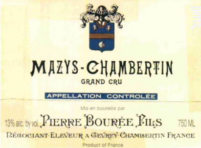 MAZIS CHAMBERTIN - Pierre Bourée Fils - 2006 - Rouge