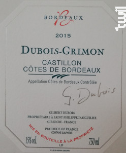 Dubois-Grimon - Château Grimon - 2015 - Rouge