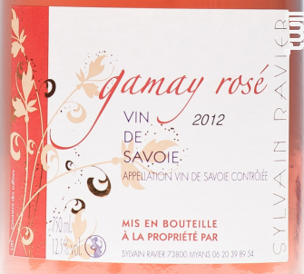Gamay - Domaine RAVIER Sylvain et Philippe - 2022 - Rosé