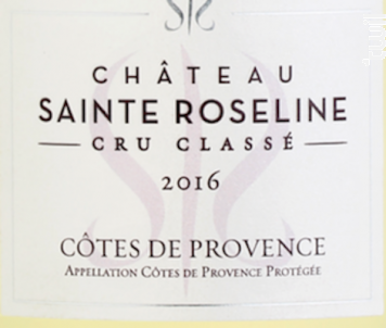 Cuvée Château Sainte Roseline - Cru Classé - Château Sainte Roseline - 2016 - Blanc