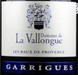 AOP Les Baux de Provences - Garrigues - Domaine De La Vallongue - 2015 - Rouge
