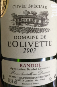 Cuvée Spéciale - Domaine de l'Olivette - 2018 - Rouge