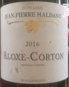Aloxe-Corton 1er cru Crapousuets vieilles vignes - Domaine Maldant Jean-Pierre - 2017 - Rouge