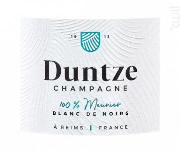 100% Meunier - Champagne Duntze - Non millésimé - Effervescent