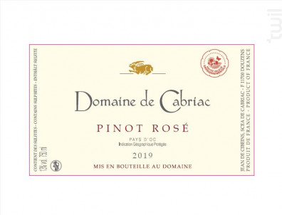 Pinot Rosé - Château de Cabriac - 2019 - Rosé