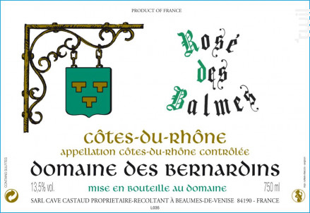 Les Balmes - Domaine Des Bernardins - 2019 - Rosé