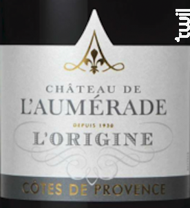 L'ORIGINE ROUGE - Château de l'Aumerade - 2020 - Rouge