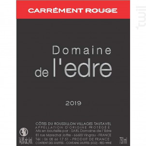 Côtes Du Roussillon Villages - Domaine de l'Edre - 2019 - Rouge