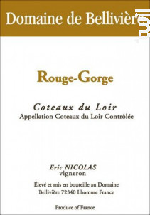 Rouge gorge - DOMAINE DE BELLIVIERE - 2022 - Rouge