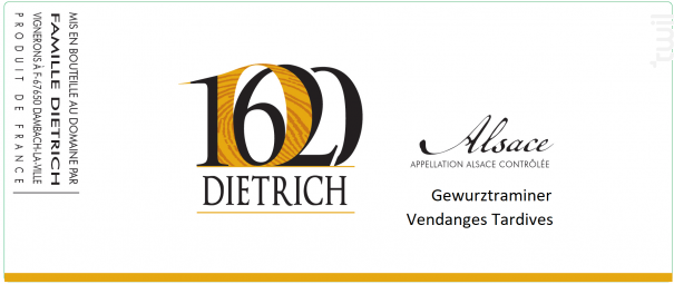 Gewurztraminer Vendanges Tardives - Famille Dietrich - 2020 - Blanc