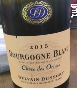 Bourgogne - Cuvée des Ormes - Domaine Sylvain Dussort - 2015 - Blanc