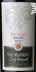 Single vineyard malbec - Viu Manent - 2016 - Rouge