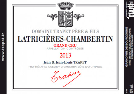 Latricières-Chambertin Grand Cru - Domaine Trapet - 2018 - Rouge