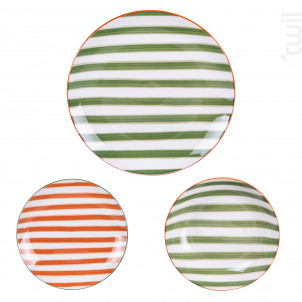 Service D'assiettes 18 Pièces Bahia Vert Et Orange - trend'up -  - 