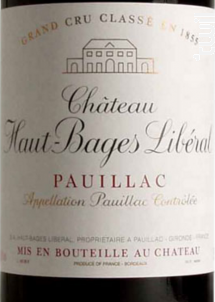 Haut-Bages Libéral - Château Haut-Bages Libéral - 2018 - Rouge