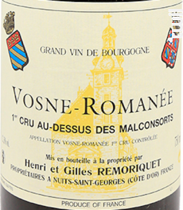 Vosne-Romanée 1er cru - Au dessus des Malconsorts - Domaine Remoriquet (Henri et Gilles) - 2012 - Rouge