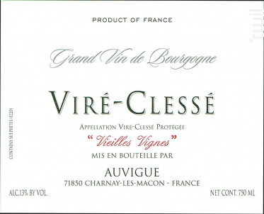 Viré - Clessé - Domaine Auvigue - 2018 - Blanc