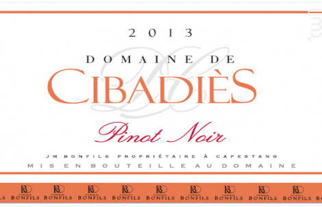 Pinot Noir - Vignobles Bonfils - Domaine De Cibadies - 2015 - Rouge