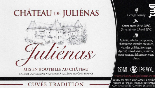 Tradition - Château de Juliènas - 2019 - Rouge