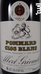Pommard Premier Cru Clos Blanc - Domaine Albert Grivault - 2011 - Rouge