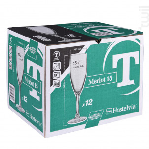 Boîte De 12 Flûtes À Champagne Trempées Merlot - vicrila -  - 