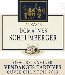 Gewurztraminer Vendanges Tardives Cuvée Christine - Domaines Schlumberger - 2013 - Blanc