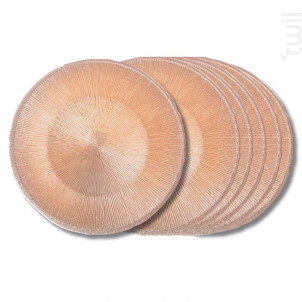 Assiette Plate Glitter Doré 28 Cm lot De 6 - table passion -  - 