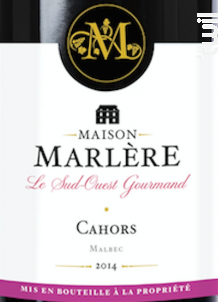 Cahors - Maison Marlère - 2014 - Rouge