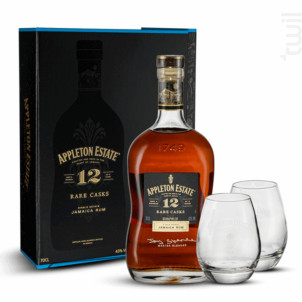 Appleton Estate 12 Ans Rare Cask Rum + Coffret 2 Verres - Appleton Estate - Non millésimé - 