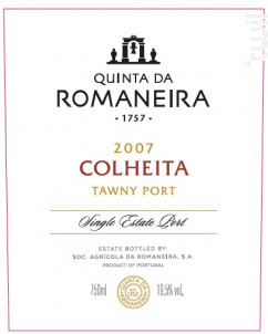 COLHEITA PORT - QUINTA DA ROMANEIRA - 2007 - Rouge
