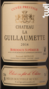Château la Guillaumette Prestige - Vignobles Artigue - 2018 - Rouge