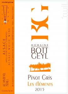 PInot Gris Les Eléments - Domaine BOTT GEYL - 2015 - Blanc