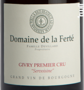 Givry 1er Cru Servoisine - Domaine de la Ferté - 2016 - Rouge