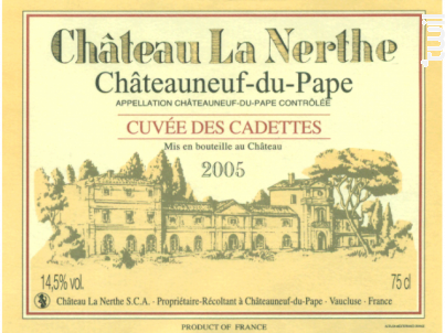 Cuvée des Cadettes - Château la Nerthe - 1990 - Rouge