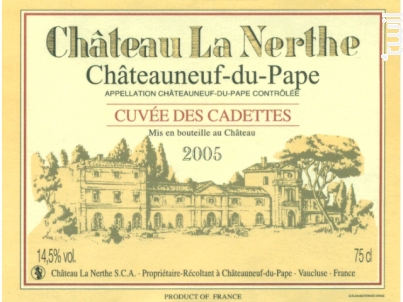 Cuvée des Cadettes - Château la Nerthe - 2020 - Rouge
