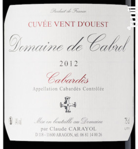 Vent d'Ouest - Domaine de cabrol - 2017 - Rouge