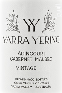 Agincourt Cabernet Malbec - YARRA YERING - 2016 - Rouge
