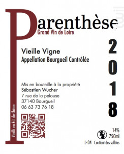 Parenthèse - Domaine Sebastien Wucher - 2020 - Rouge